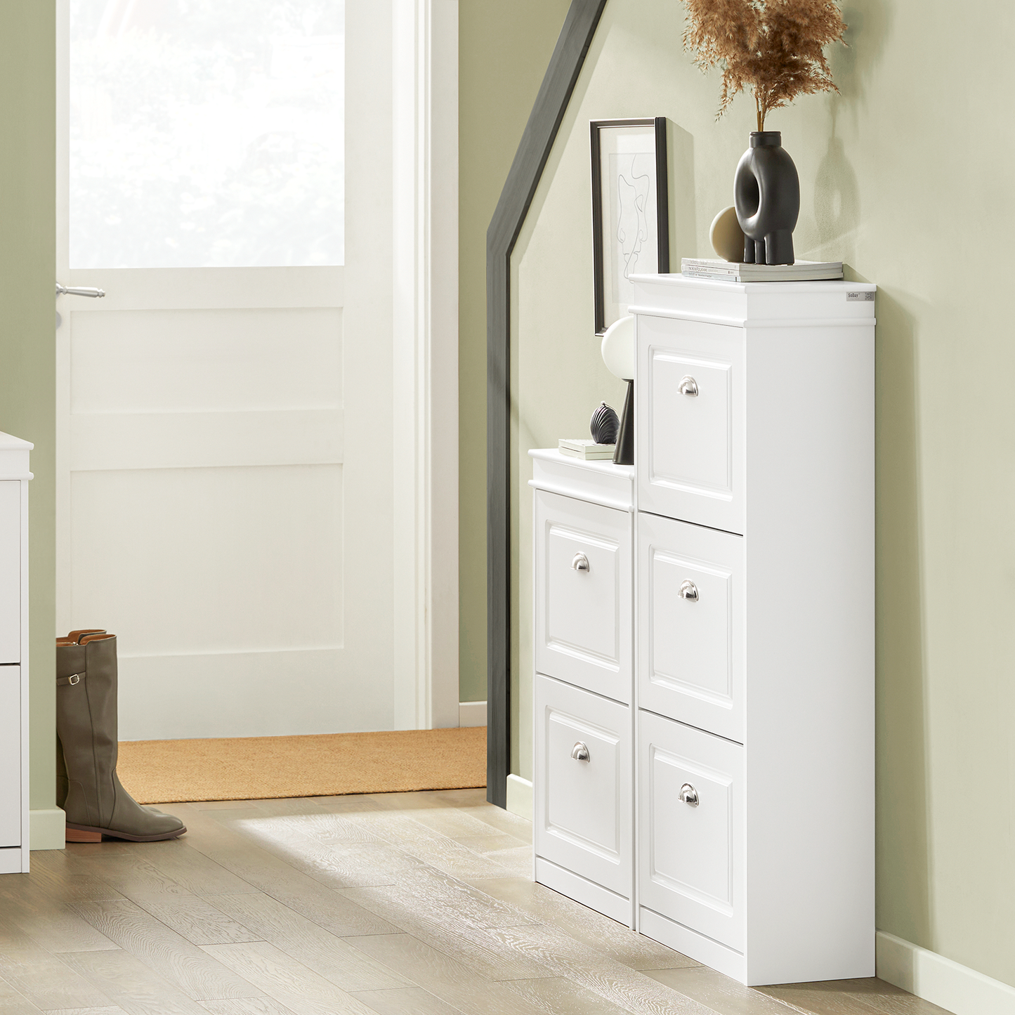 Meuble à chaussures SoBuy FSR94-W, 3 tiroirs, étagère à chaussures, meuble de rangement pour chaussures