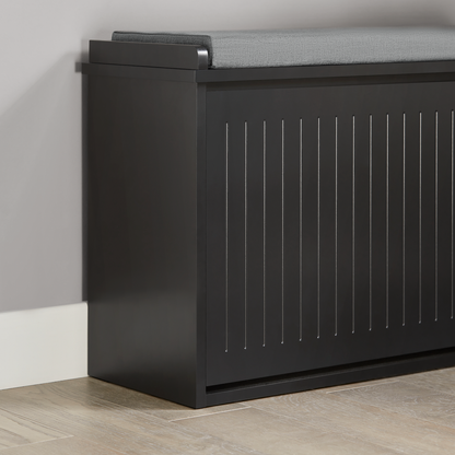 Banc à chaussures d'entrée SoBuy FSR98-SCH, étagère à chaussures, meuble à chaussures avec coussin d'assise et tiroir rabattable