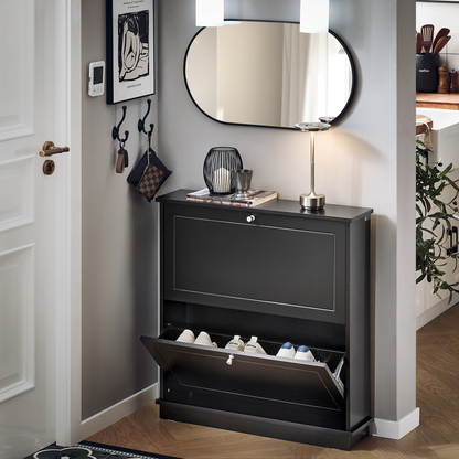 Meuble à chaussures SoBuy à 2 tiroirs, étagère à chaussures, armoire de rangement pour chaussures FSR99-SCH