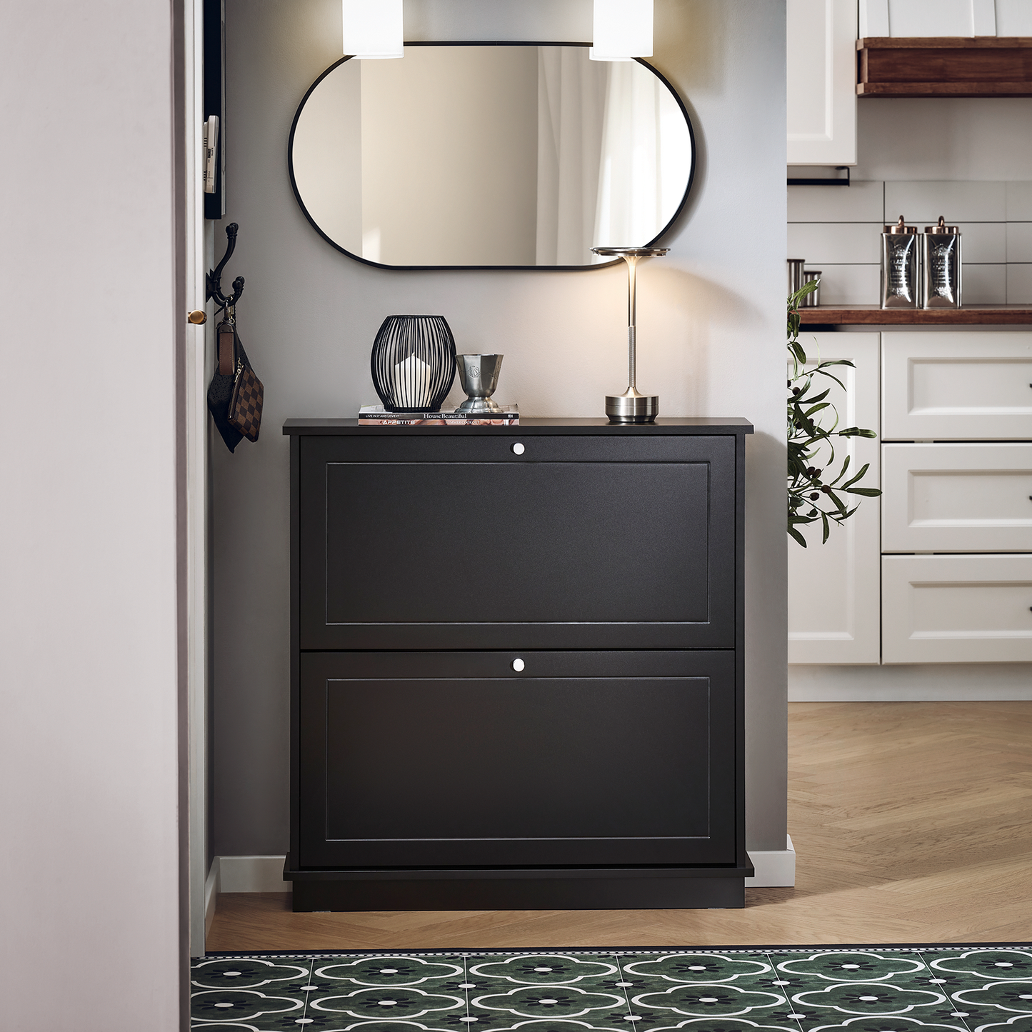 Meuble à chaussures SoBuy à 2 tiroirs, étagère à chaussures, armoire de rangement pour chaussures FSR99-SCH