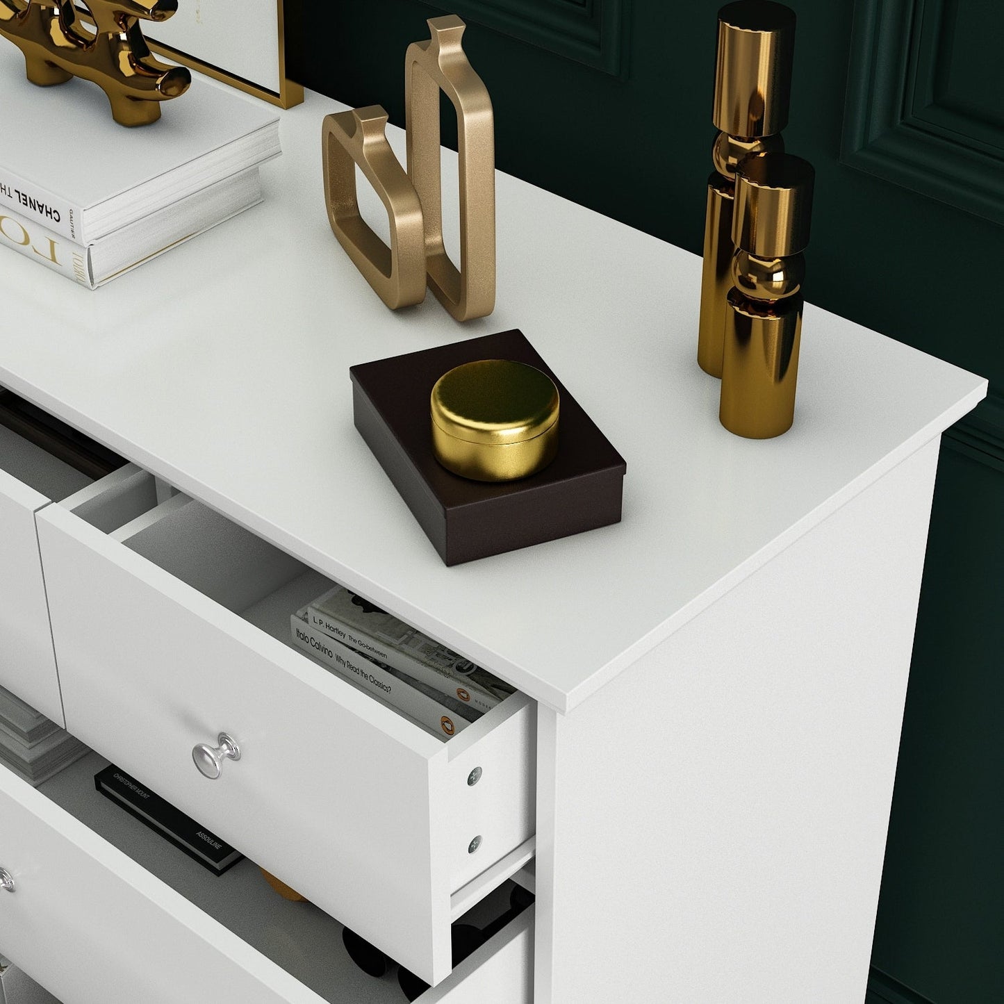 55.1 Wide Double Bedroom Dresser with Storage Drawers