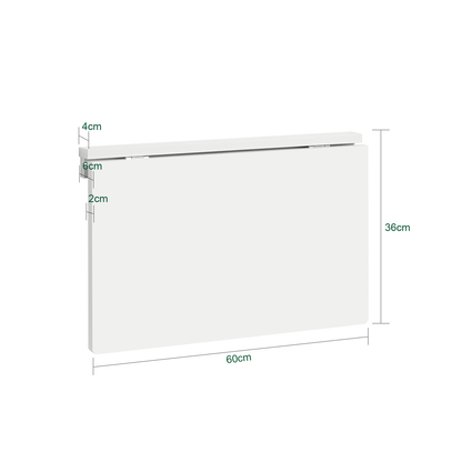 Table de cuisine/salle à manger murale pliante en bois SoBuy 60 x 40 cm, blanche, FWT03-W