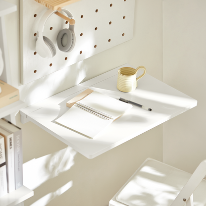 Table de cuisine/salle à manger murale pliante en bois SoBuy 60 x 40 cm, blanche, FWT03-W