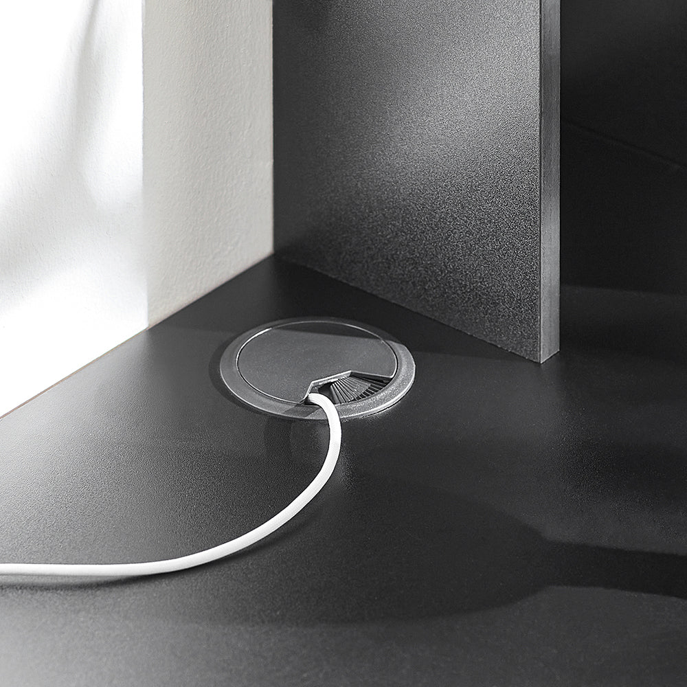 SoBuy FWT18-SCH, Bureau mural avec étagères et tiroirs de rangement, poste de travail pour bureau à domicile, noir