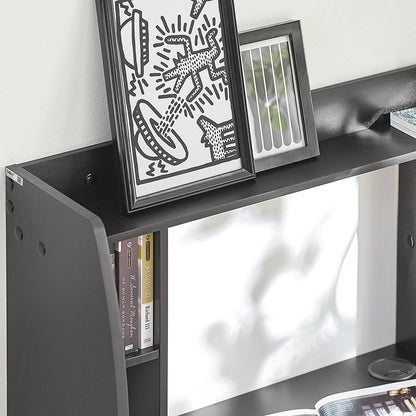 SoBuy FWT18-SCH, Bureau mural avec étagères et tiroirs de rangement, poste de travail pour bureau à domicile, noir