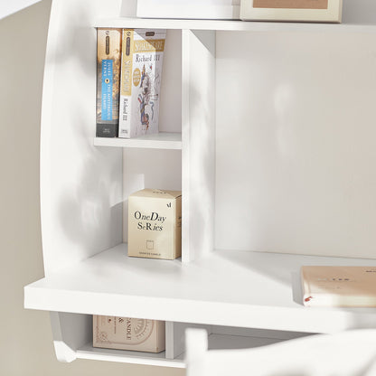 Table de bureau murale SoBuy avec étagères et tiroirs de rangement FWT18-W