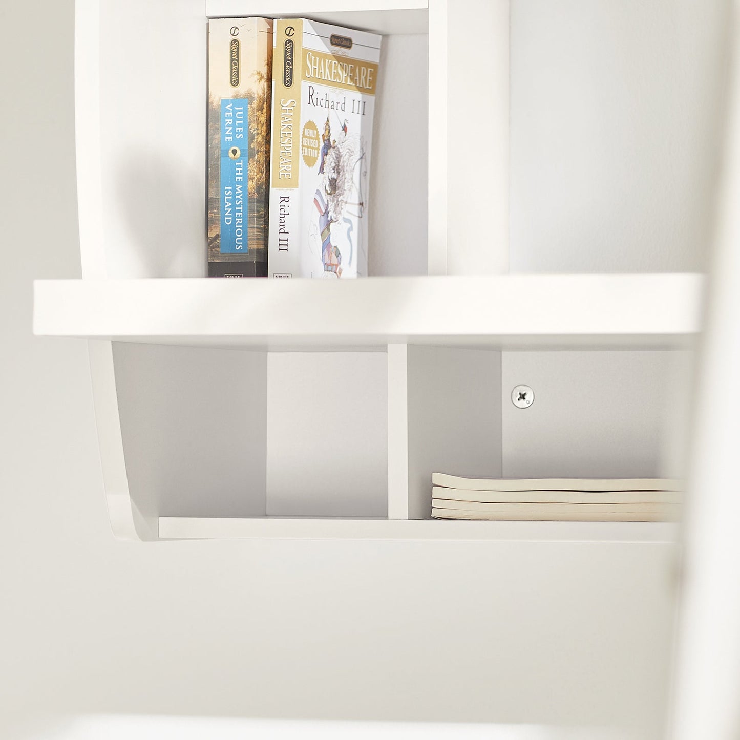 Table de bureau murale SoBuy avec étagères et tiroirs de rangement FWT18-W