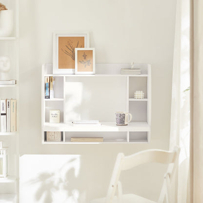 Table de bureau murale SoBuy avec étagères et tiroirs de rangement FWT18-W