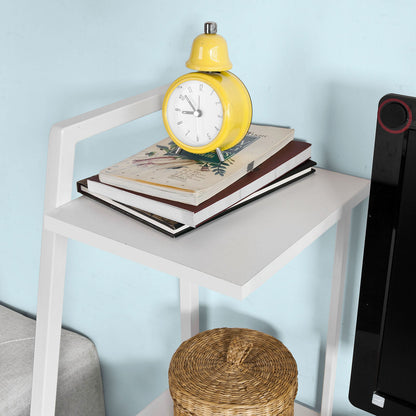 Table d'ordinateur de bureau blanche en bois avec étagère de rangement SoBuy Home, FWT29-W