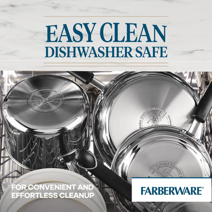 Farberware Brilliance Stainless Steel Cookware Set, 10 Piece