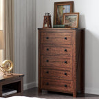 48 Tall Farmhouse 5 Drawer Wood Dresser, Chest of Drawers for Bedroom