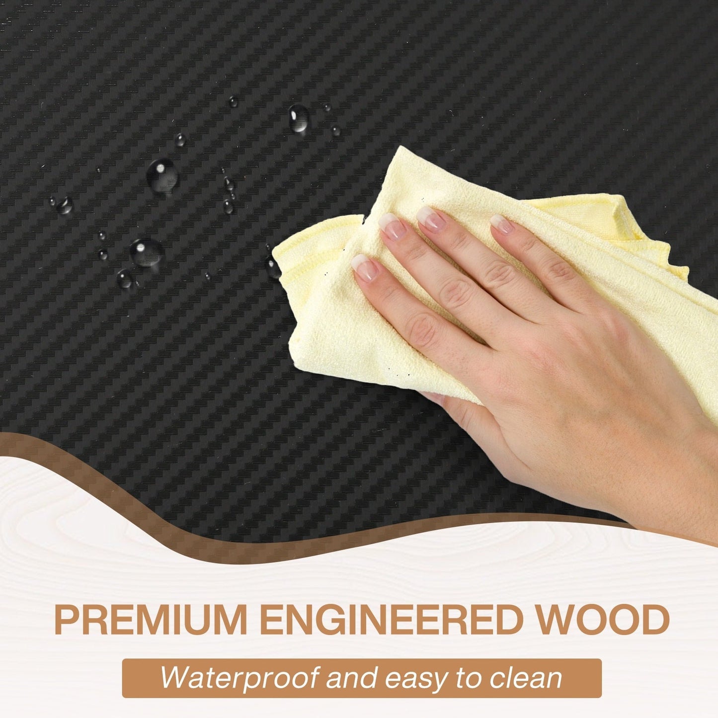 Farmhouse Dining Table for 6 People, 70.8-Inch Rectangular Wood Kitchen Table