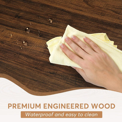 Farmhouse Dining Table for 6 People, 70.8-Inch Rectangular Wood Kitchen Table