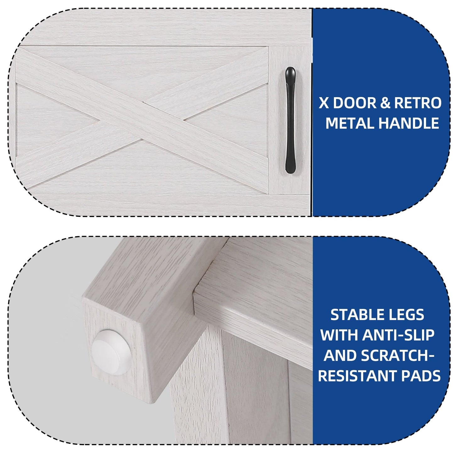 Farmhouse TV Stand for up to 65 TV with Doors and Open Shelves Media Console Power Outlet