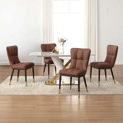 Faux Leather Upholstered Dining Chairs Set of 2/4