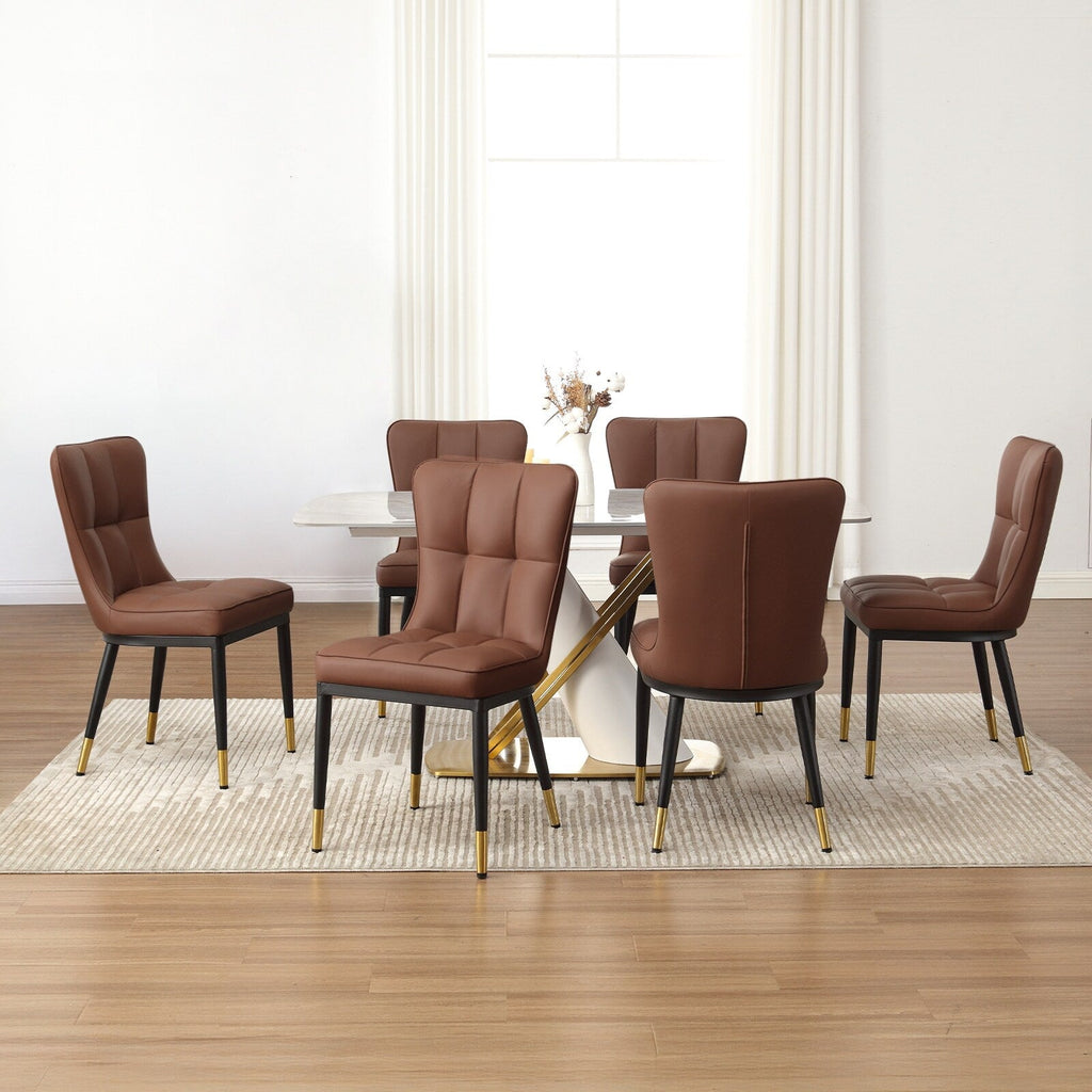 Faux Leather Upholstered Dining Chairs Set of 2/4