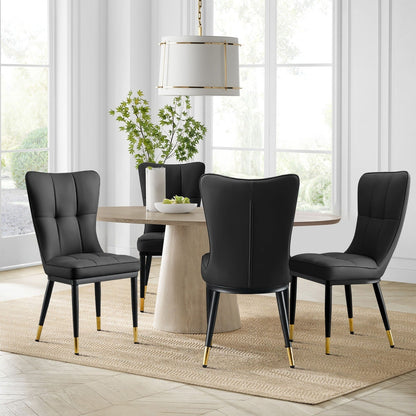 Faux Leather Upholstered Dining Chairs Set of 2/4