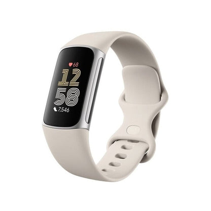 Fitbit Charge 6 Fitness Tracker in Porcelain/Silver Aluminum Finish