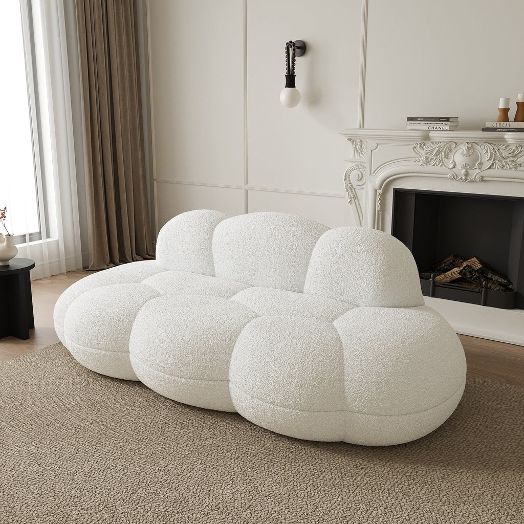 Floor Couch, Modern Loveseat Sofa, Lazy Sofa Round Floor Sofas, Cloud Memory Foam Boneless Couches for Living Room, Apartment