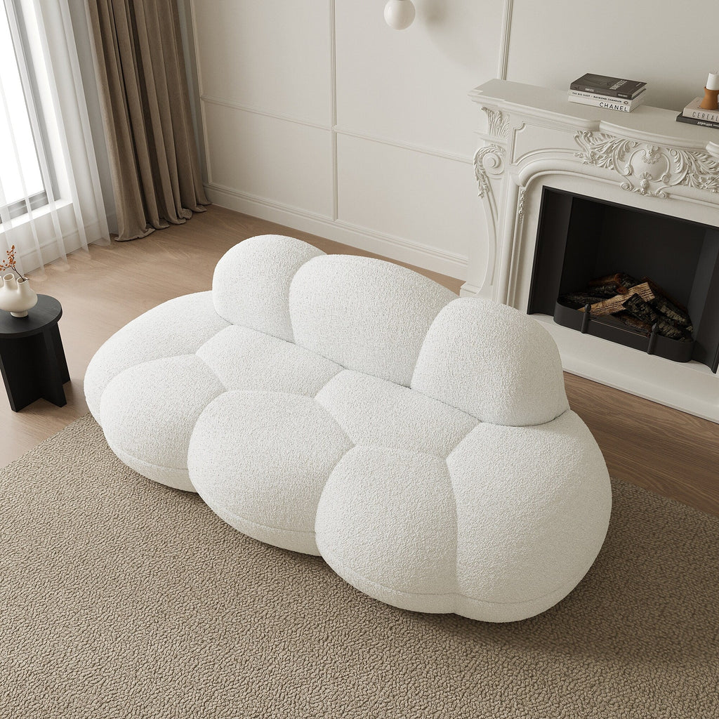 Floor Couch, Modern Loveseat Sofa, Lazy Sofa Round Floor Sofas, Cloud Memory Foam Boneless Couches for Living Room, Apartment