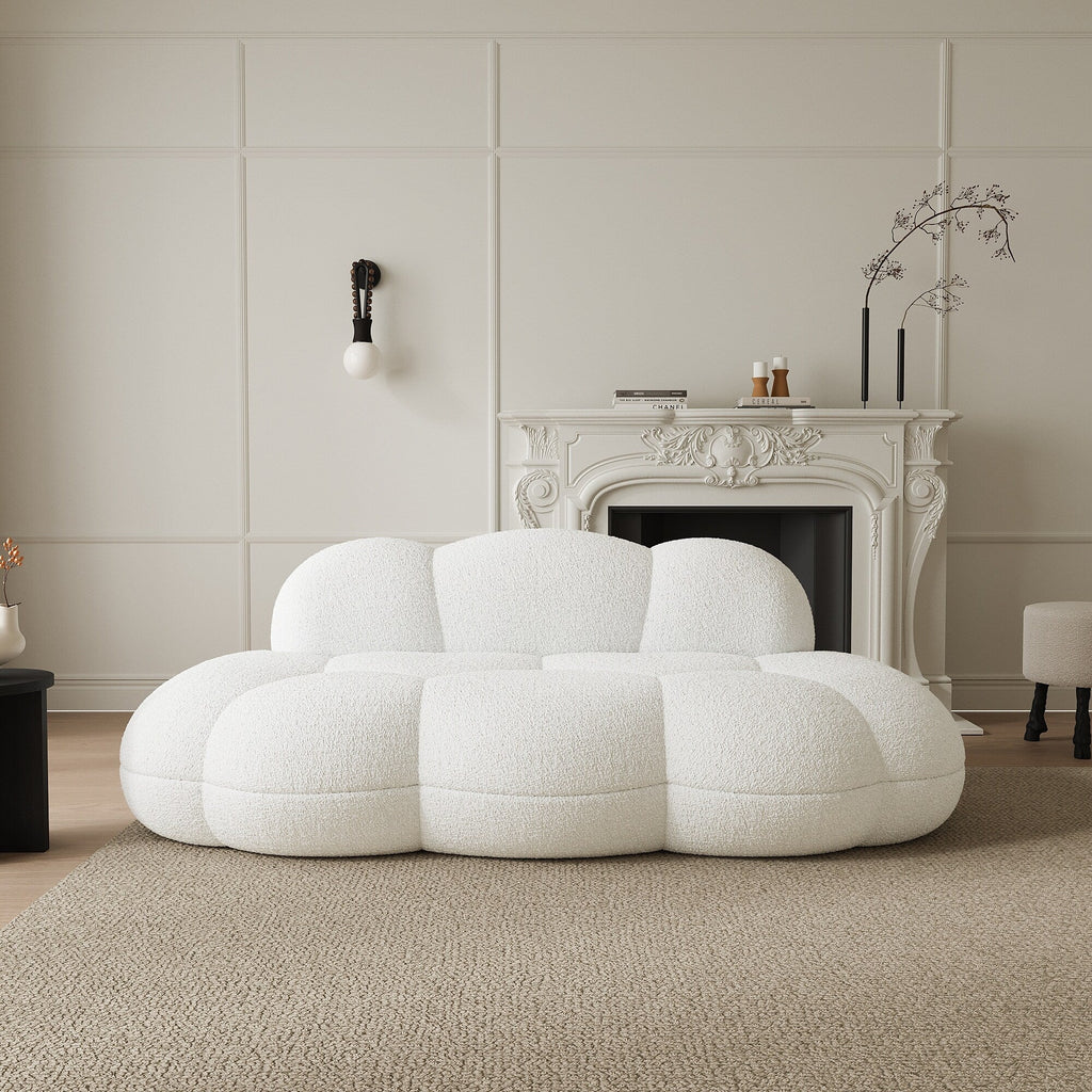Floor Couch, Modern Loveseat Sofa, Lazy Sofa Round Floor Sofas, Cloud Memory Foam Boneless Couches for Living Room, Apartment