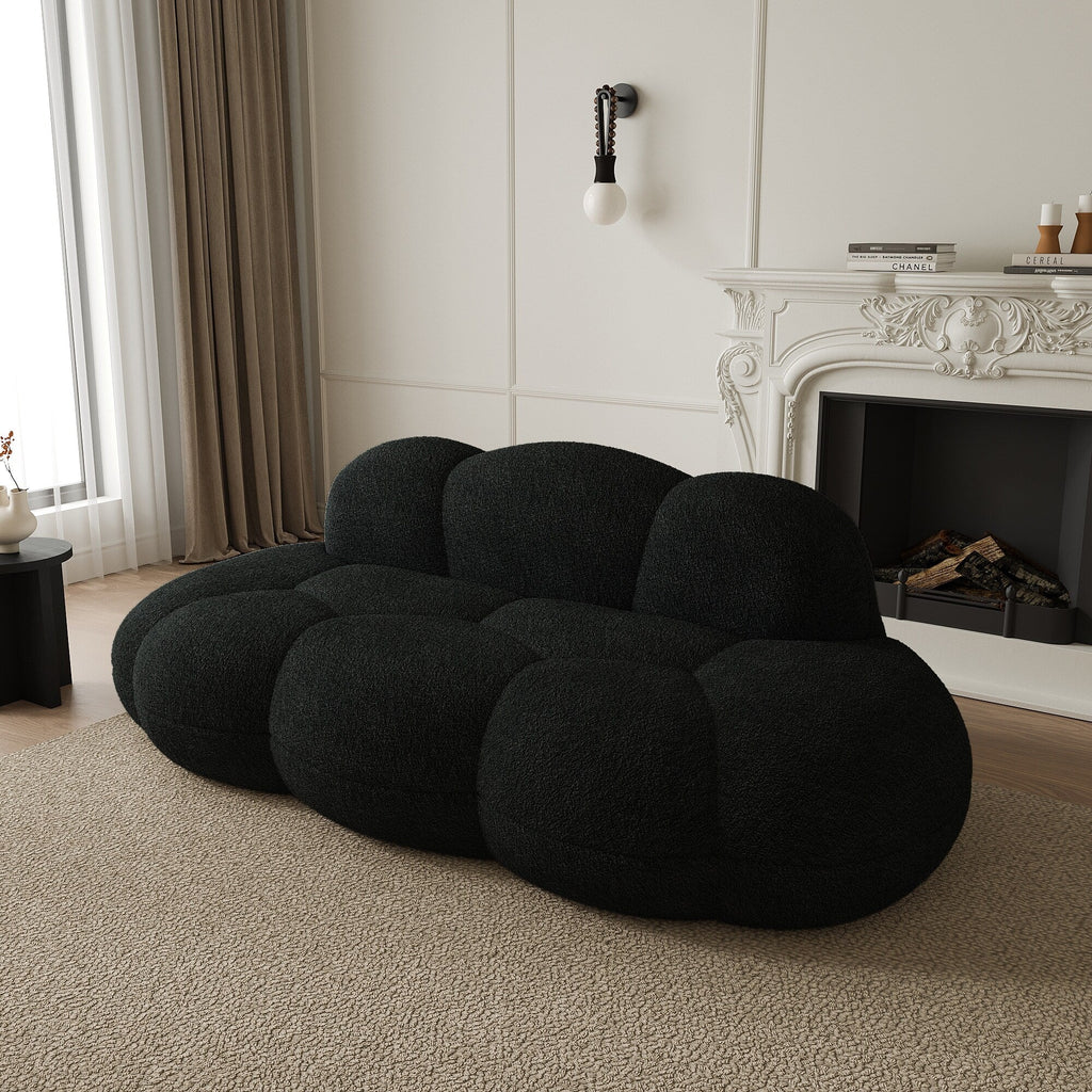 Floor Couch, Modern Loveseat Sofa, Lazy Sofa Round Floor Sofas, Cloud Memory Foam Boneless Couches for Living Room, Apartment