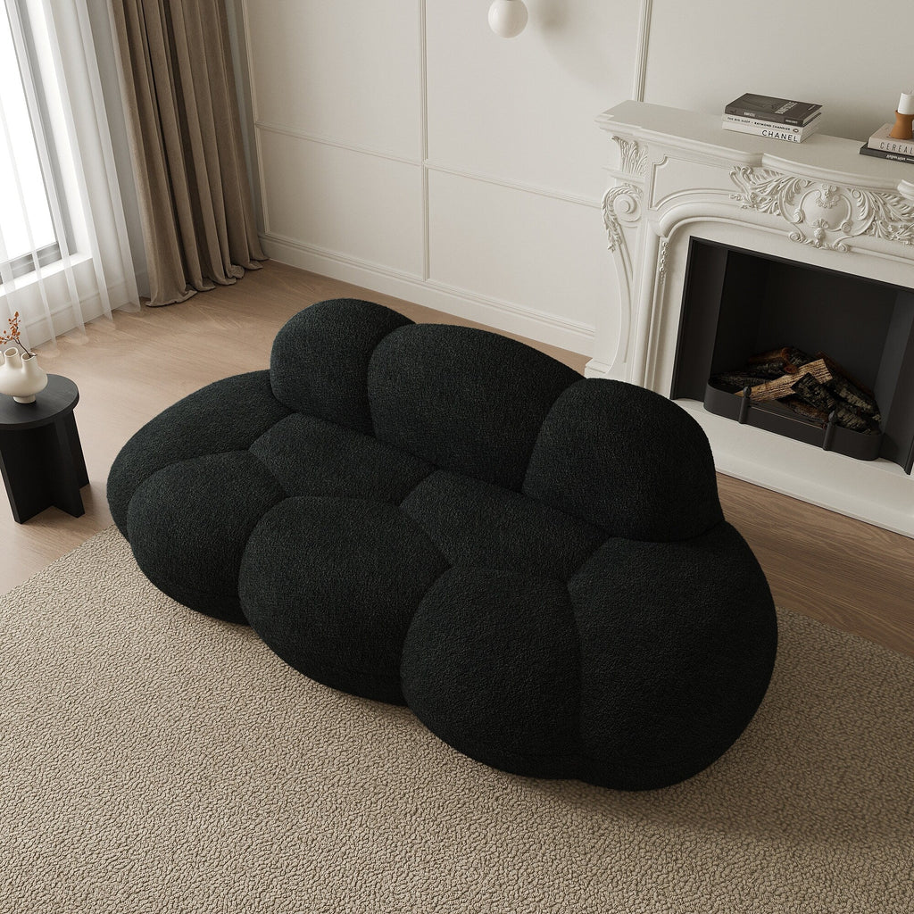Floor Couch, Modern Loveseat Sofa, Lazy Sofa Round Floor Sofas, Cloud Memory Foam Boneless Couches for Living Room, Apartment