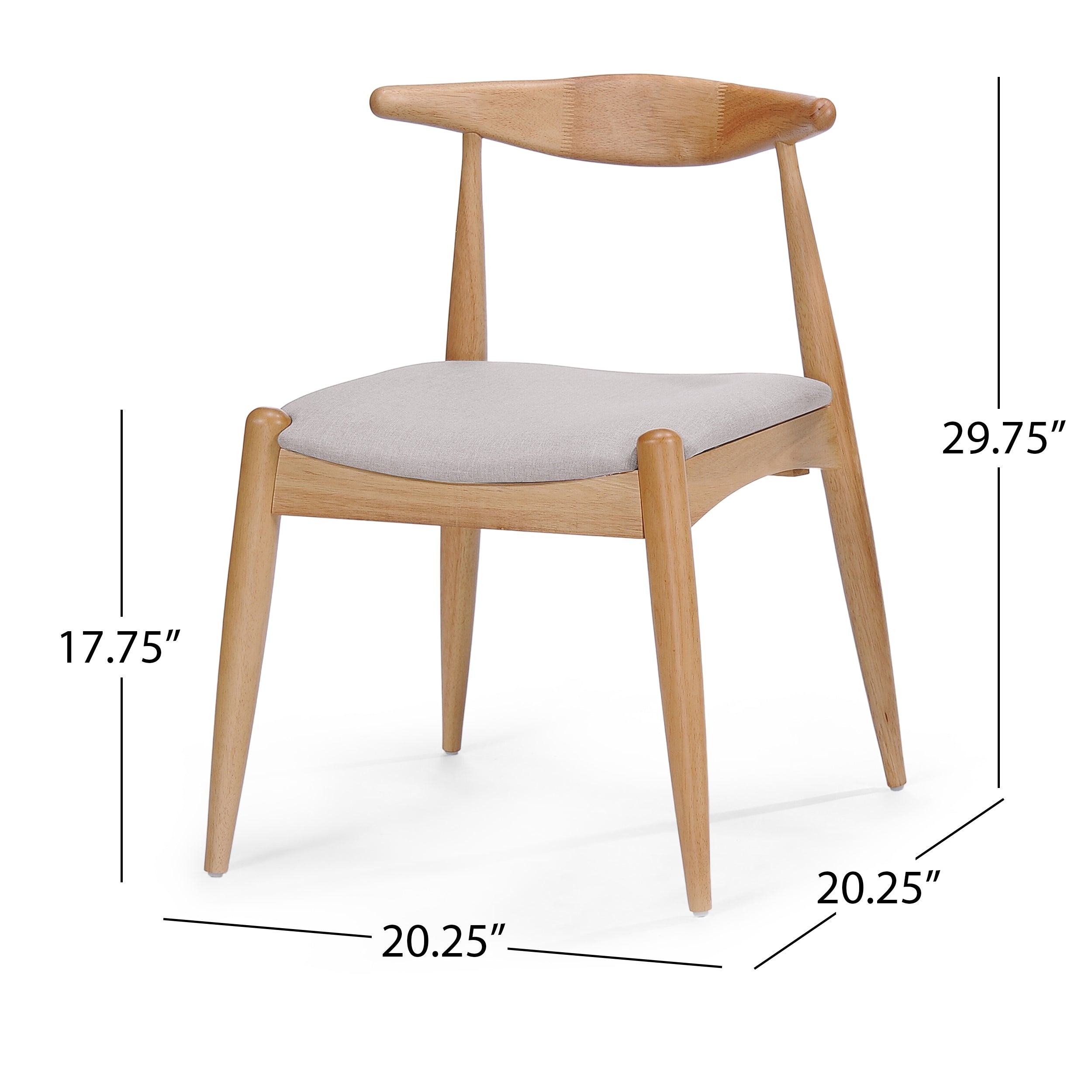 Francie Mid-Century Modern Dining Chairs (Set of 2) by Christopher Knight Home - 20.50 W x 20.25 L x 29.75 H