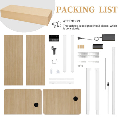 Futzca Height Adjustable Electric Standing Desk Sit Stand Computer Stand up Desk with Splice Board