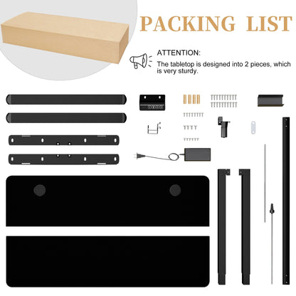 Futzca Height Adjustable Electric Standing Desk Sit Stand Computer Stand up Desk with Splice Board