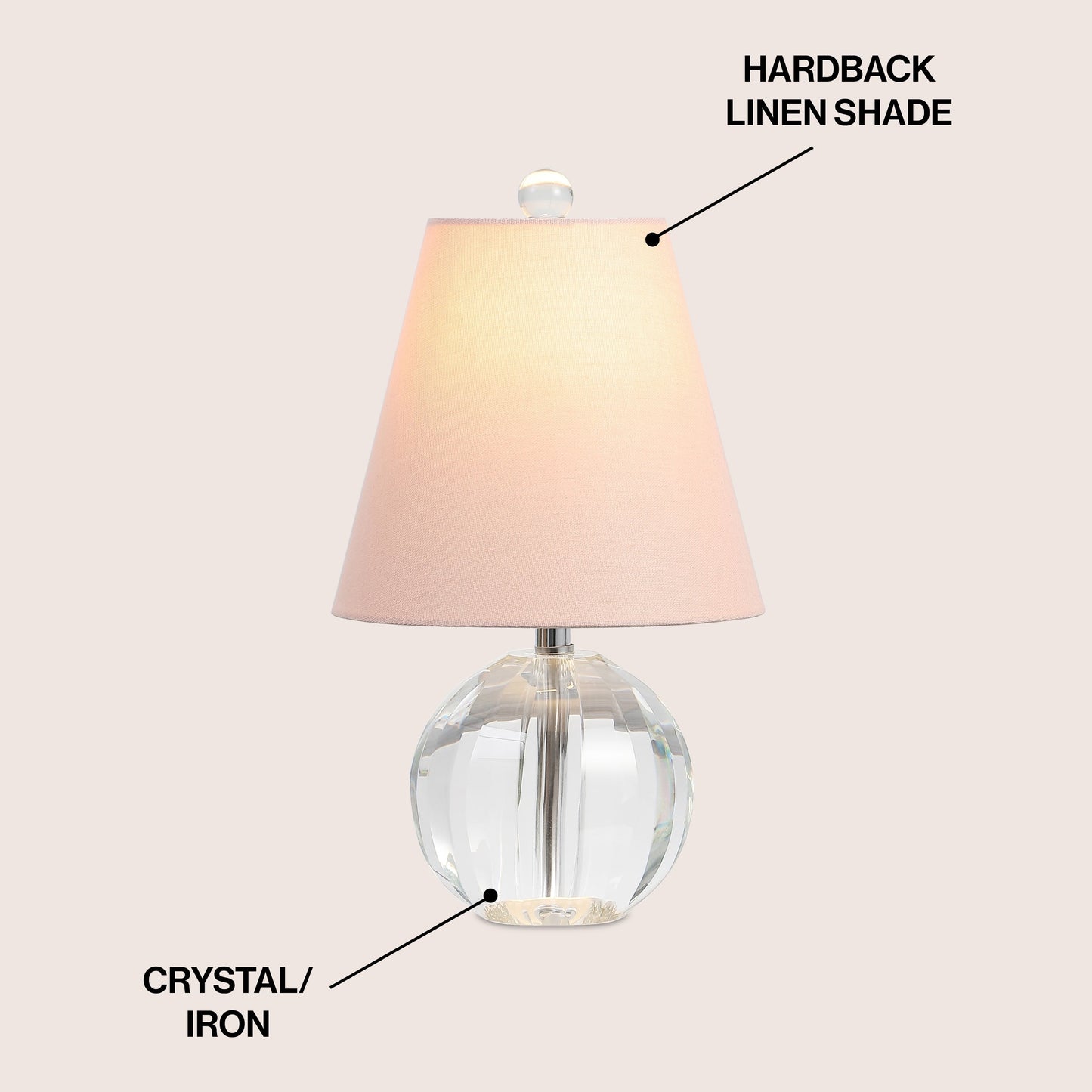 Goddard 16 Crystal Ball/Metal LED Table Lamp, By JONATHAN Y