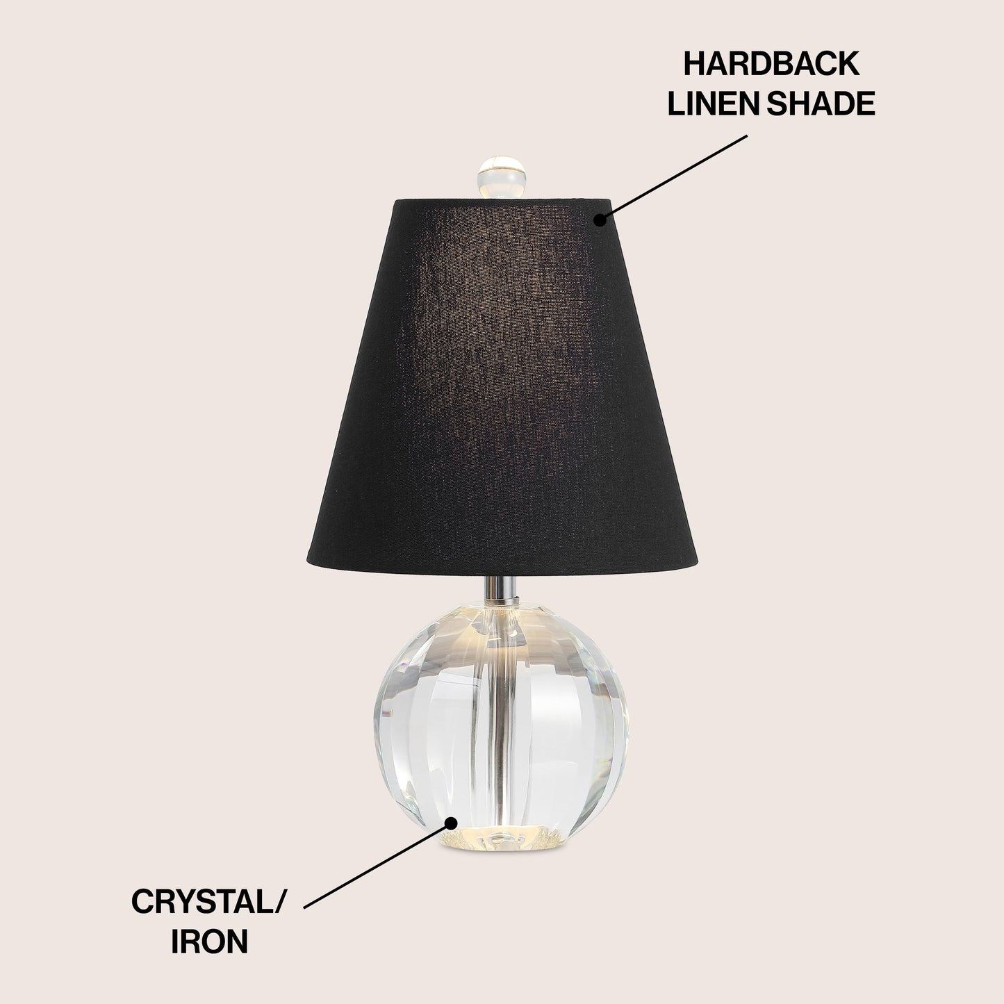Goddard 16 Crystal Ball/Metal LED Table Lamp, By JONATHAN Y