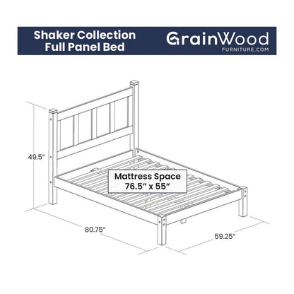 Grain Wood Furniture Shaker Solid Wood Panel Platform Bed