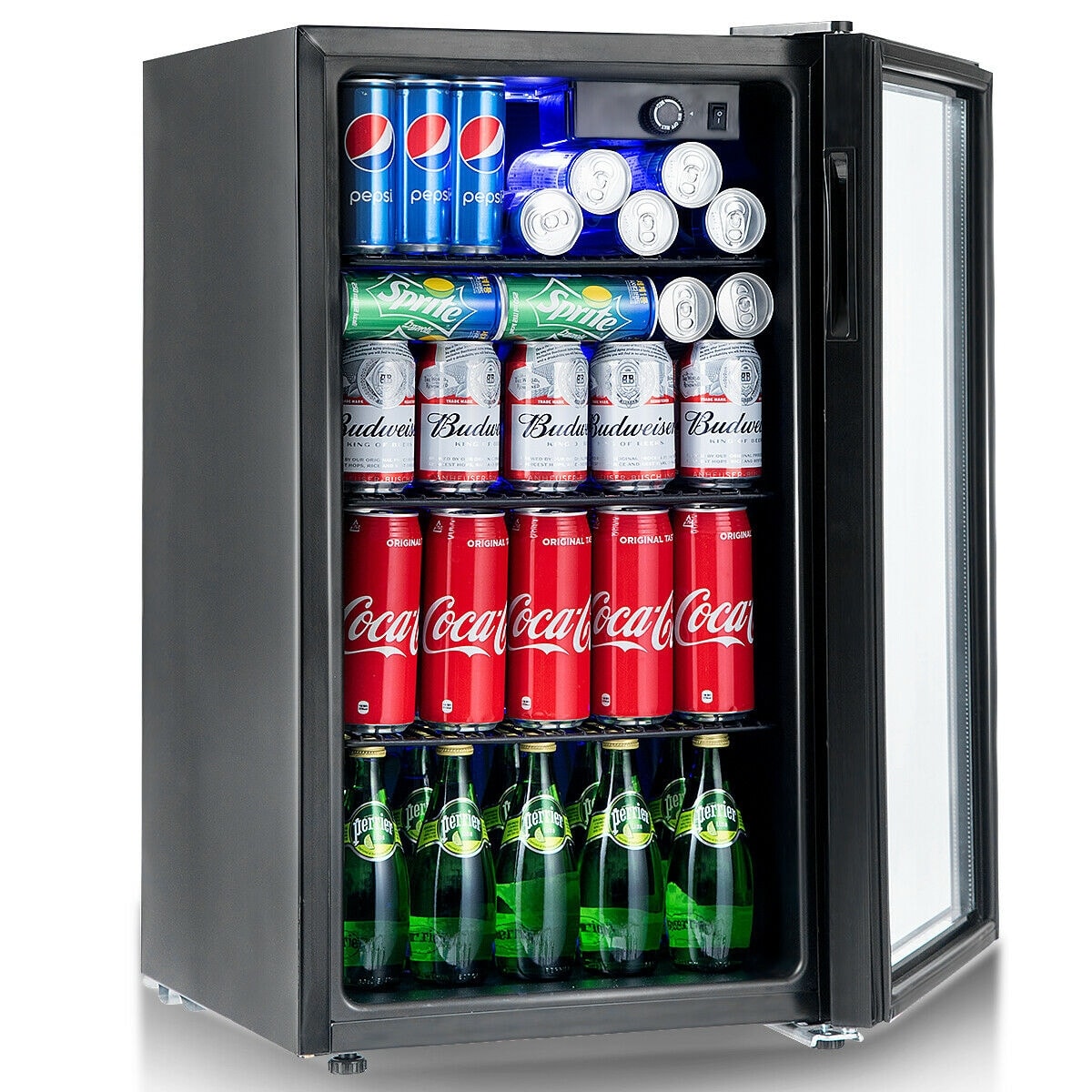 Gymax 120 Can Beverage Refrigerator Beer Wine Soda Drink Cooler Mini