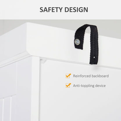 HOMCOM 72 Traditional Freestanding Kitchen Pantry Cabinet Cupboard with Doors and 3 Adjustable Shelves, White