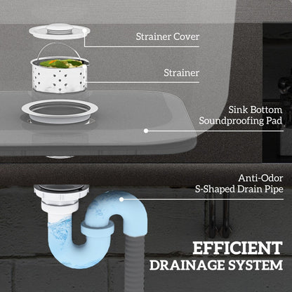 HOMCOM Outdoor Utility Sink, Deep Stainless Steel Sink, Free Standing Single Bowl Kitchen Sink, 39 Inch - 39 Inch