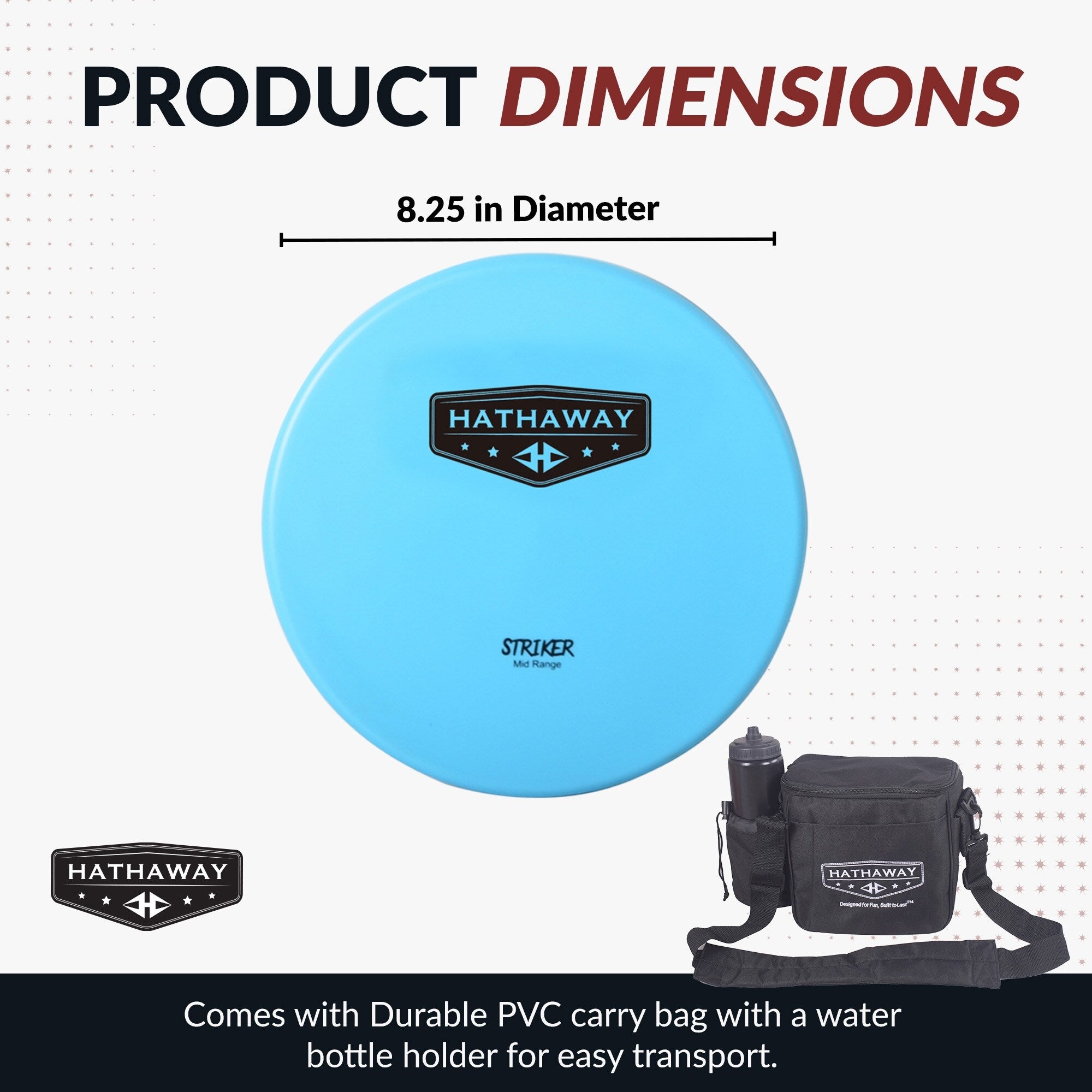 Hathaway Disc Golf Starter Set with 6 Discs and Case - 150 - 170 Gram, 8.25-in - Multi