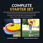 Hathaway Disc Golf Starter Set with 6 Discs and Case - 150 - 170 Gram, 8.25-in - Multi