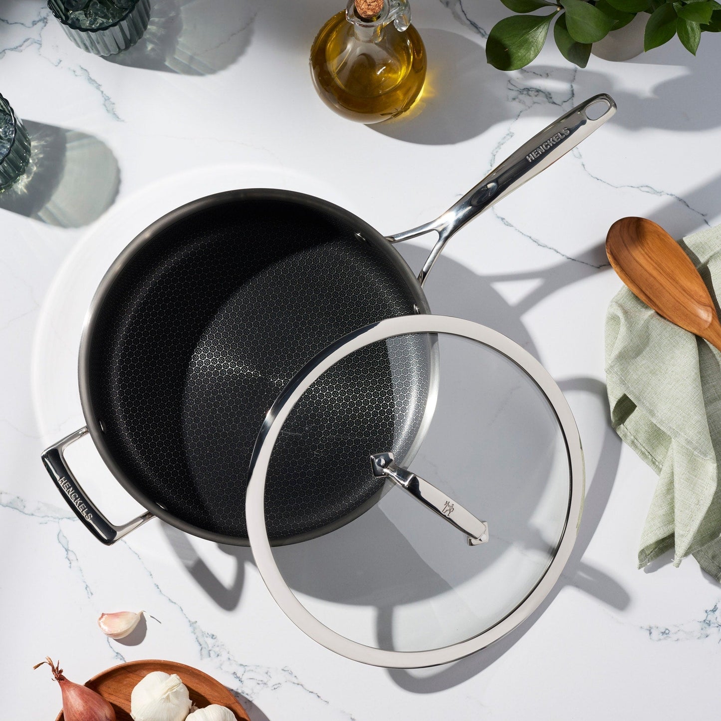 Henckels Paradigm 4-qt Stainless Steel Saute Pan with Lid and Handle Helper