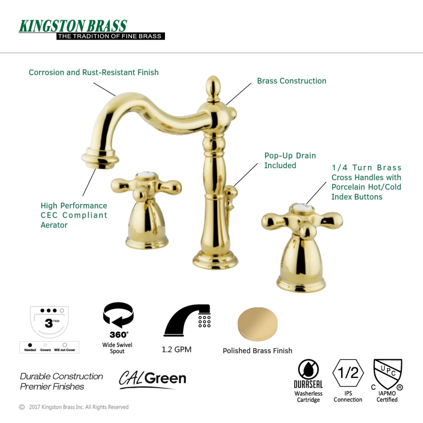 Heritage 8 in. Widespread Bathroom Faucet