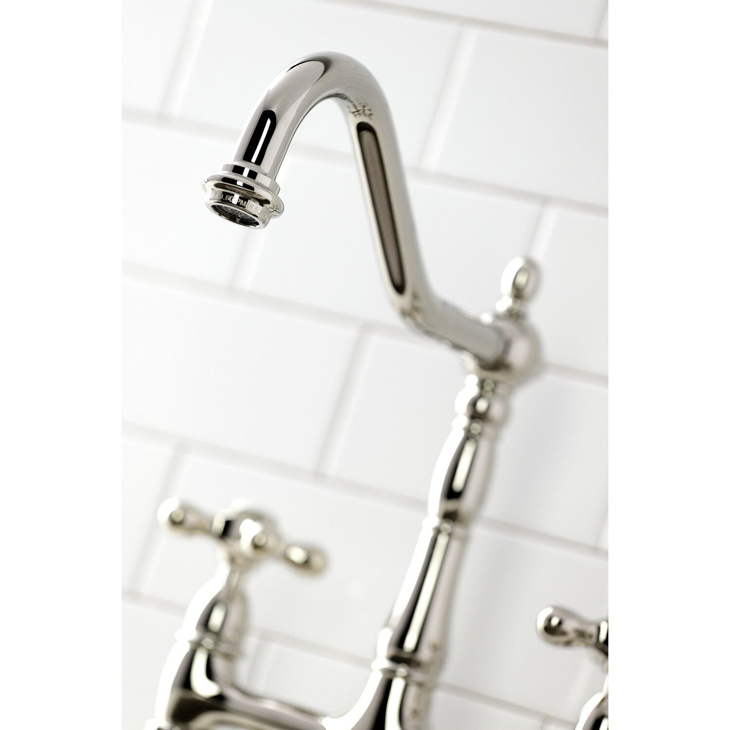 Heritage Bridge Kitchen Faucet with Brass Sprayer