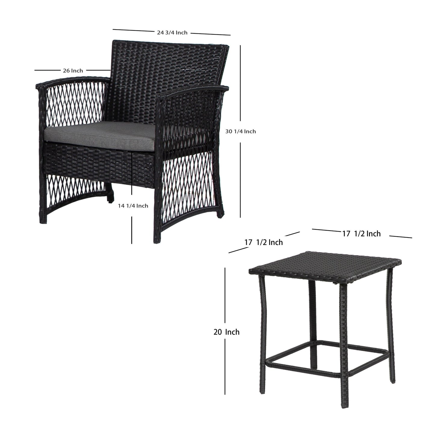 Heritage Outdoor 3-piece Wicker Bistro Patio Set