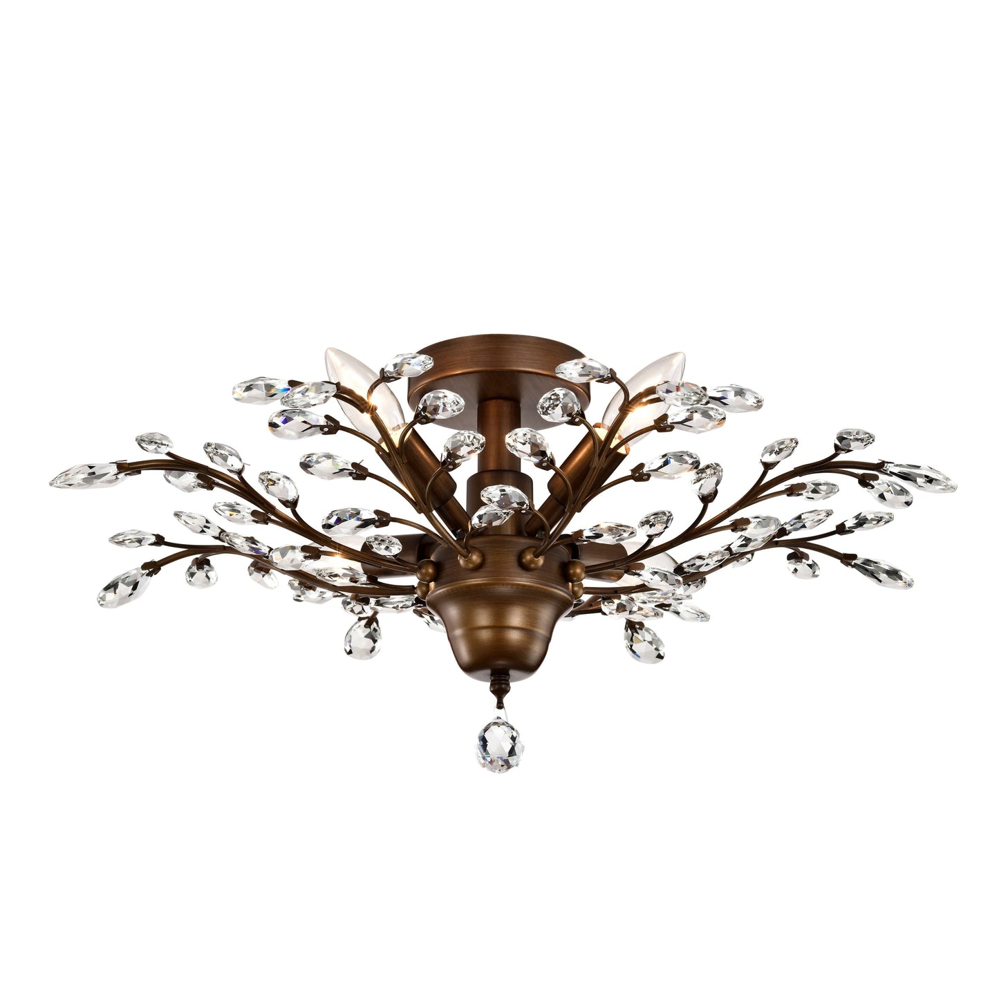 Holly 4-light Crystal Leaves Flush Mount