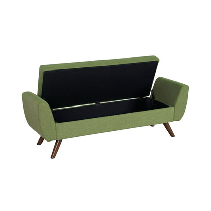 HomePop Modern Sherpa Storage Bench with Wood Legs