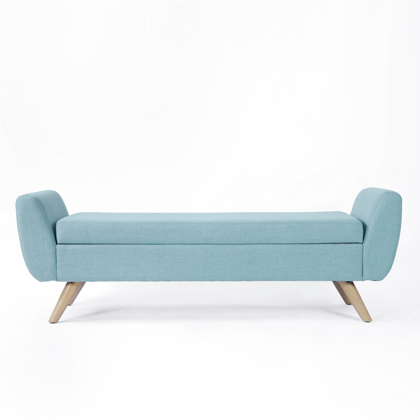 HomePop Modern Sherpa Storage Bench with Wood Legs