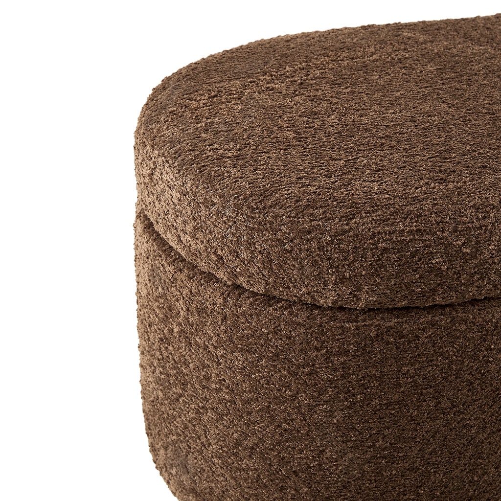 INK IVY Bailey Boucle-Style Curved Storage Accent Bench