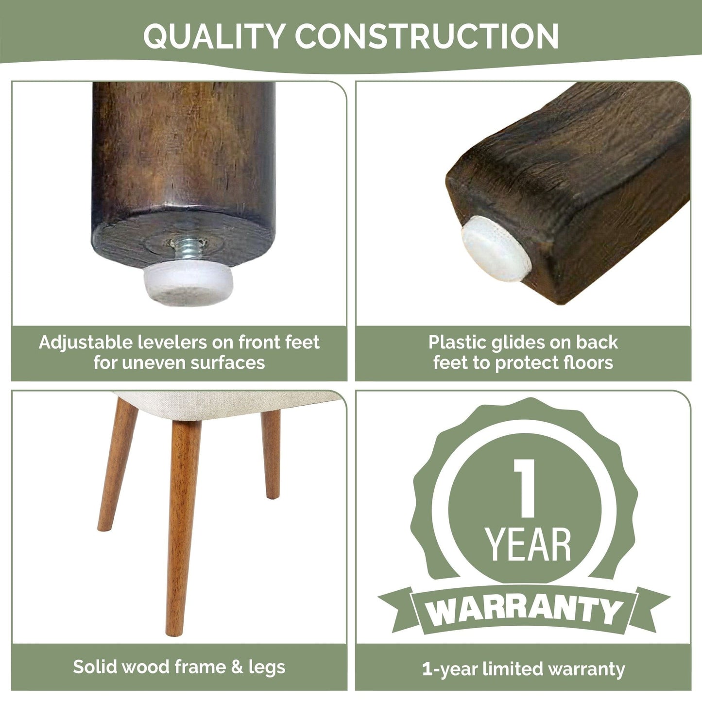 INK IVY Nola Upholstered Dining Side Chairs with Cutout Back design (Set of 2)