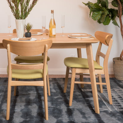 Abrielle Mid-Century Modern Upholstered Rubberwood Dining Chair (Set of 2) by Christopher Knight Home