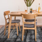Abrielle Mid-Century Modern Upholstered Rubberwood Dining Chair (Set of 2) by Christopher Knight Home