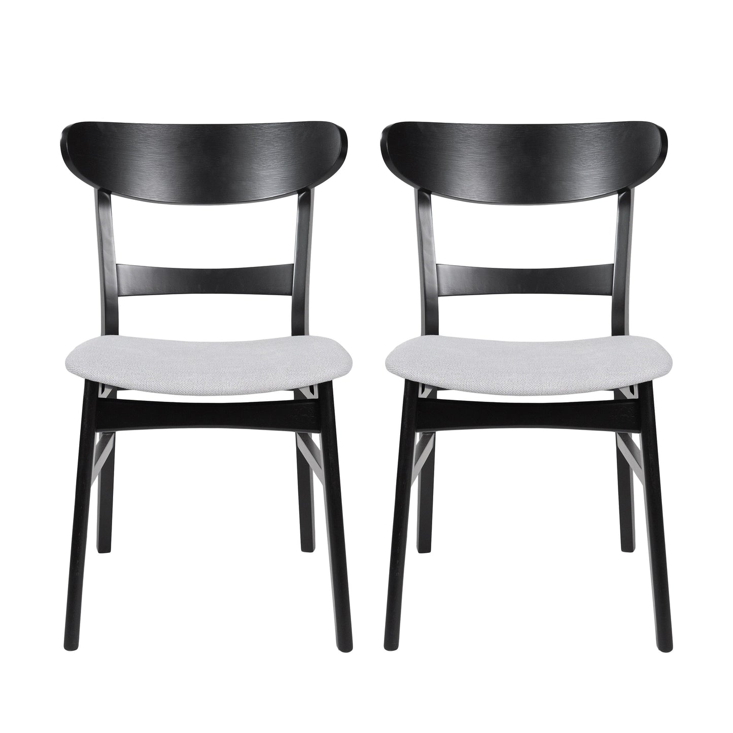 Abrielle Mid-Century Modern Upholstered Rubberwood Dining Chair (Set of 2) by Christopher Knight Home